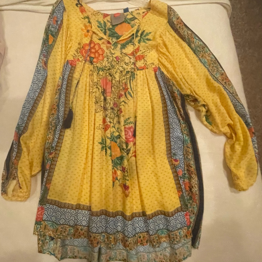 Nwt - Yellow, Boho Anthropologie Top